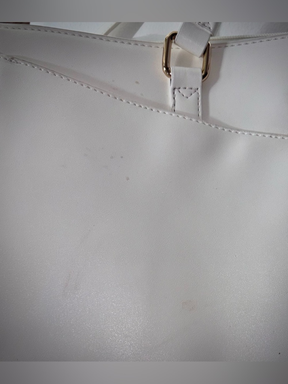 White Laptop Tote Bag Minimalist Work Office Commuter Carryall - Picture 16 of 16